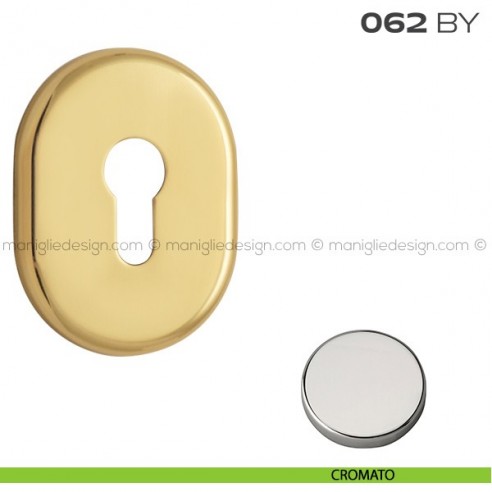 Bocchetta ovale con foro yale 62x82 mm 062BY Reguitti cromato