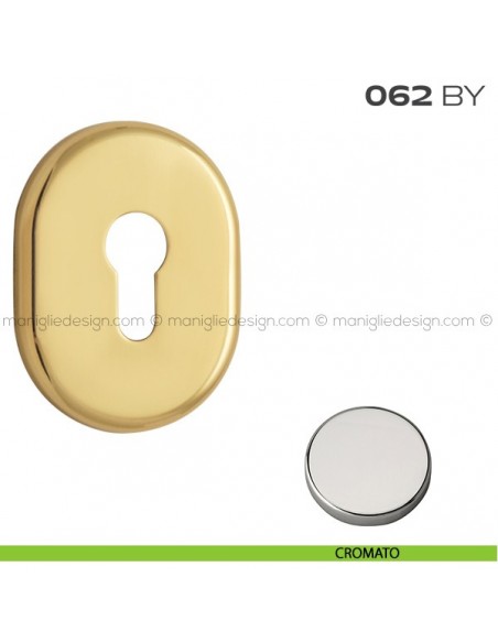 Bocchetta ovale con foro yale 62x82 mm 062BY Reguitti cromato
