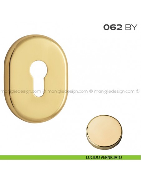 Bocchetta ovale con foro yale 62x82 mm 062BY Reguitti lucido verniciato