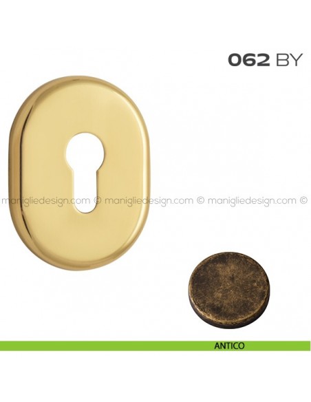 Bocchetta ovale con foro yale 62x82 mm 062BY Reguitti antico