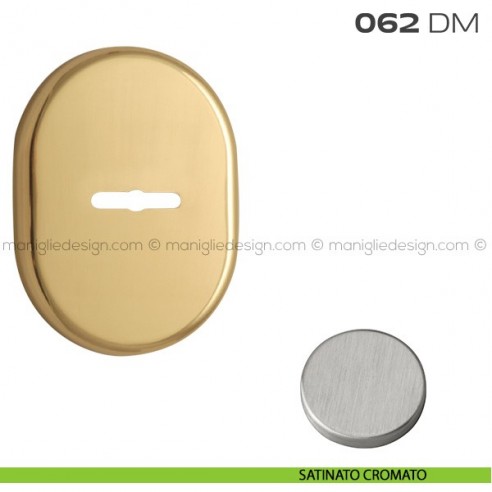 Bocchetta ovale con foro doppia mappa 62x82 mm 062BM Reguitti satinato cromato