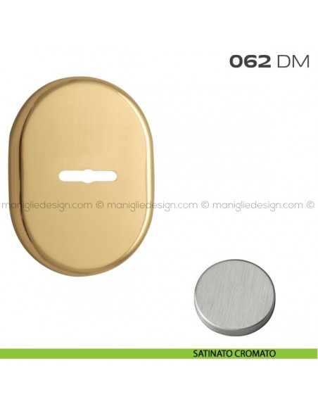 Bocchetta ovale con foro doppia mappa 62x82 mm 062BM Reguitti satinato cromato