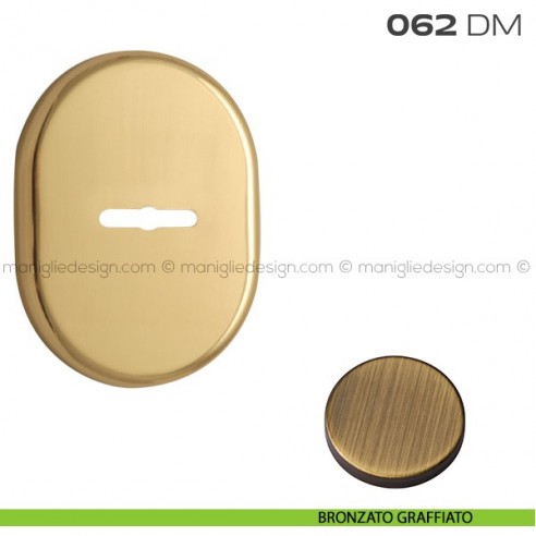 Bocchetta ovale con foro doppia mappa 62x82 mm 062BM Reguitti bronzato graffiato