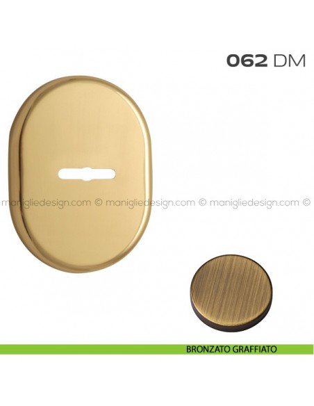 Bocchetta ovale con foro doppia mappa 62x82 mm 062BM Reguitti bronzato graffiato