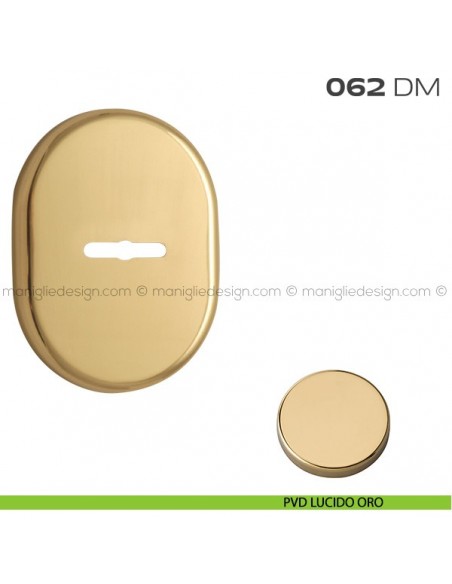 Bocchetta ovale con foro doppia mappa 62x82 mm 062BM Reguitti PVD lucido oro