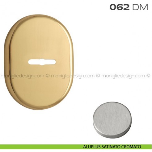 Bocchetta ovale con foro doppia mappa 62x82 mm 062BM Reguitti aluplus satinato cromato