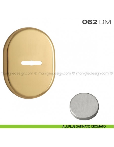 Bocchetta ovale con foro doppia mappa 62x82 mm 062BM Reguitti aluplus satinato cromato