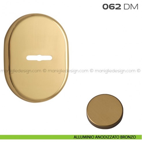 Bocchetta ovale con foro doppia mappa 62x82 mm 062BM Reguitti alluminio anodizzato bronzo