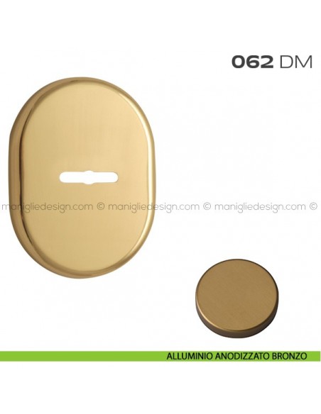 Bocchetta ovale con foro doppia mappa 62x82 mm 062BM Reguitti alluminio anodizzato bronzo