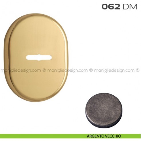 Bocchetta ovale con foro doppia mappa 62x82 mm 062BM Reguitti argento vecchio