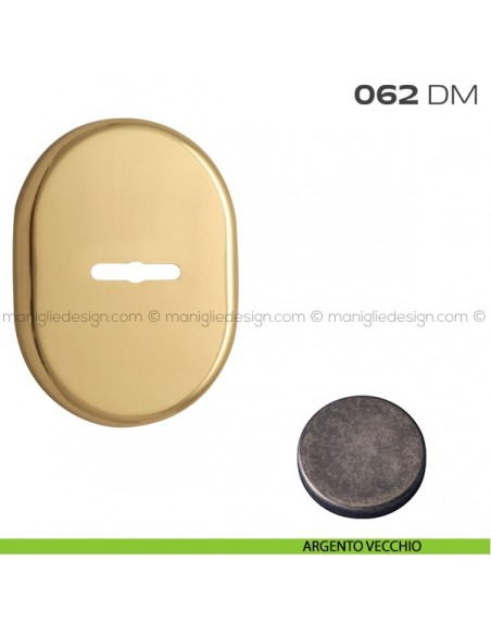 Bocchetta ovale con foro doppia mappa 62x82 mm 062BM Reguitti argento vecchio