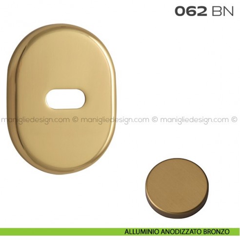 Bocchetta ovale per limitatore di apertura 62x82 mm 062BN Reguitti alluminio anodizzato bronzo