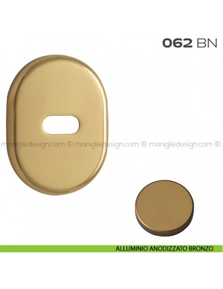 Bocchetta ovale per limitatore di apertura 62x82 mm 062BN Reguitti alluminio anodizzato bronzo