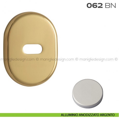Bocchetta ovale per limitatore di apertura 62x82 mm 062BN Reguitti alluminio anodizzato argento