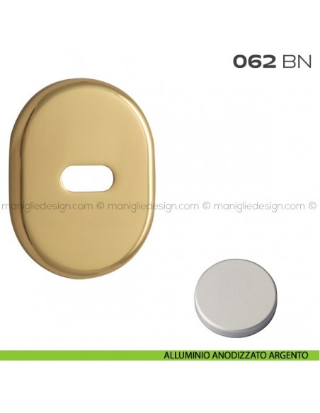 Bocchetta ovale per limitatore di apertura 62x82 mm 062BN Reguitti alluminio anodizzato argento