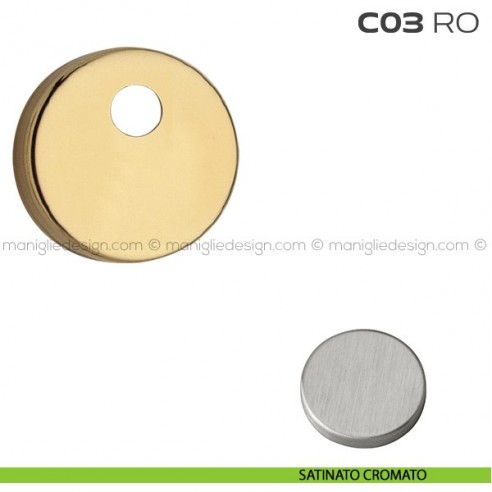 Bocchetta tonda con foro asse per cilindretti con codolo diametro 45 mm C03RO Reguitti satinato cromato