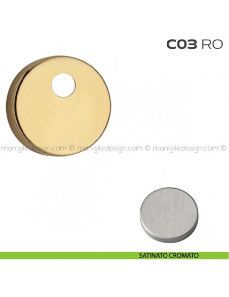 Bocchetta tonda con foro asse per cilindretti con codolo diametro 45 mm C03RO Reguitti satinato cromato