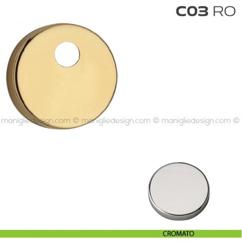 Bocchetta tonda con foro asse per cilindretti con codolo diametro 45 mm C03RO Reguitti cromato