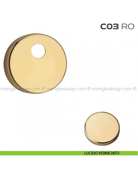 Bocchetta tonda con foro asse per cilindretti con codolo diametro 45 mm C03RO Reguitti lucido verniciato