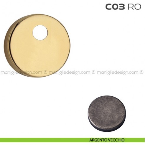 Bocchetta tonda con foro asse per cilindretti con codolo diametro 45 mm C03RO Reguitti argento vecchio