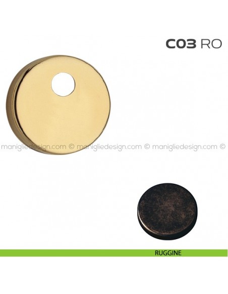 Bocchetta tonda con foro asse per cilindretti con codolo diametro 45 mm C03RO Reguitti ruggine