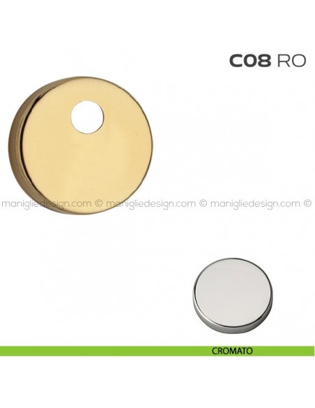 Bocchetta tonda con foro asse per cilindretti con codolo diametro 50 mm C08RO Reguitti cromato