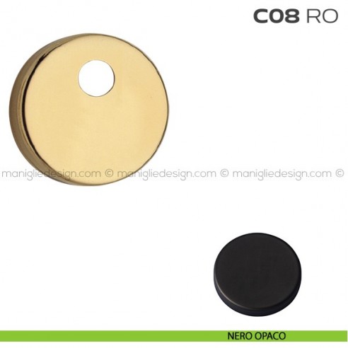 Bocchetta tonda con foro asse per cilindretti con codolo diametro 50 mm C08RO Reguitti nero opaco RAL 9005