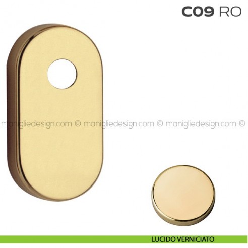 Bocchetta ovale con foro asse per cilindretti con codolo 31x62 mm C09RO Reguitti lucido verniciato
