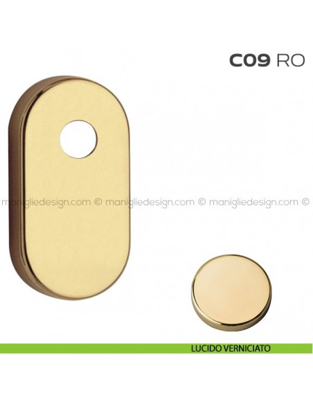 Bocchetta ovale con foro asse per cilindretti con codolo 31x62 mm C09RO Reguitti lucido verniciato