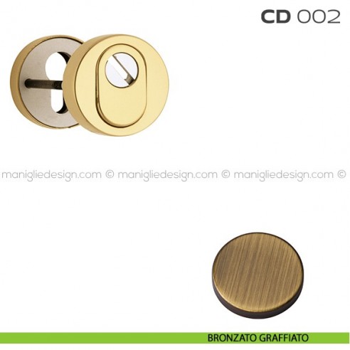 Bocchette di sicurezza tonde diametro 52 mm CD002 Reguitti bronzato graffiato
