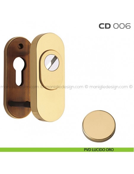 Bocchette di sicurezza ovali 92x35 mm CD006 Reguitti PVD lucido oro