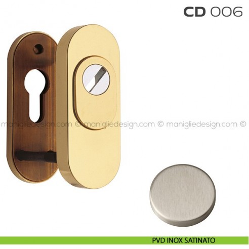 Bocchette di sicurezza ovali 92x35 mm CD006 Reguitti PVD Inox Satinato