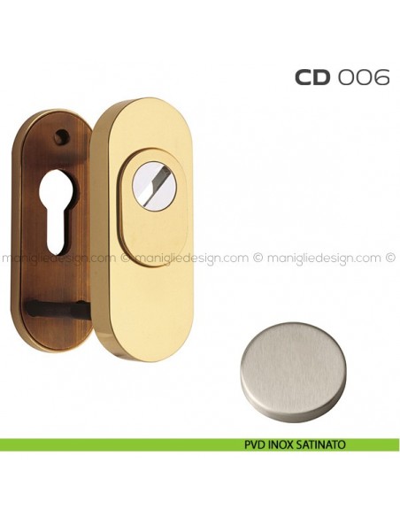 Bocchette di sicurezza ovali 92x35 mm CD006 Reguitti PVD Inox Satinato