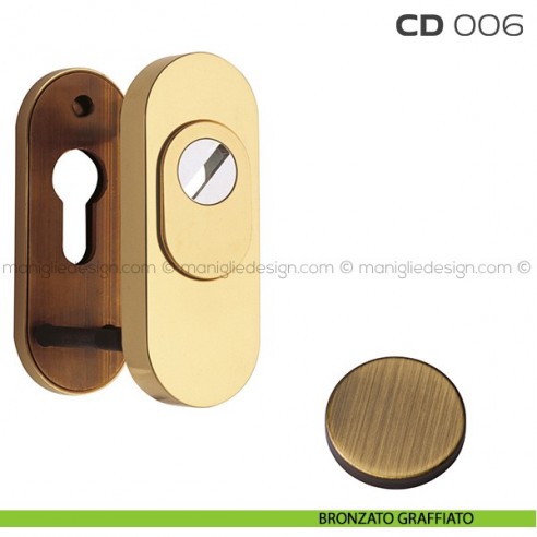Bocchette di sicurezza ovali 92x35 mm CD006 Reguitti bronzato graffiato