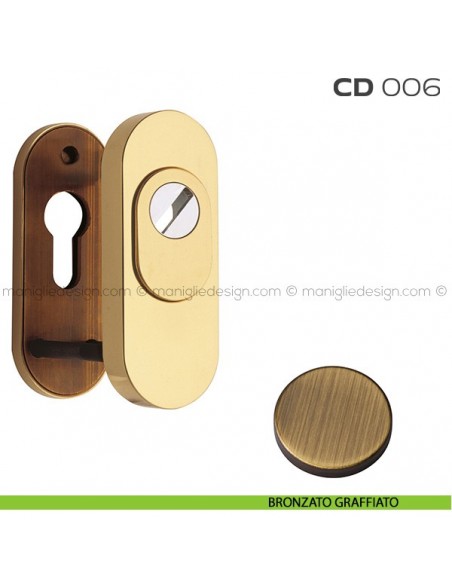 Bocchette di sicurezza ovali 92x35 mm CD006 Reguitti bronzato graffiato