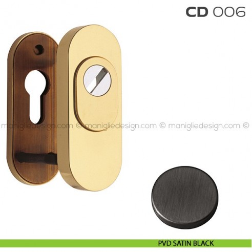 Bocchette di sicurezza ovali 92x35 mm CD006 Reguitti PVD satin black