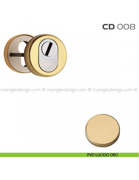 Bocchette di sicurezza tonde diametro 53 mm CD008 Reguitti PVD lucido oro