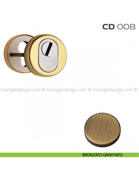 Bocchette di sicurezza tonde diametro 53 mm CD008 Reguitti bronzato graffiato