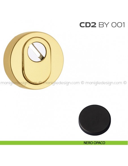 Bocchetta tonda con blocco defender diametro 53 mm CD2BY001 Reguitti nero opaco RAL 9005