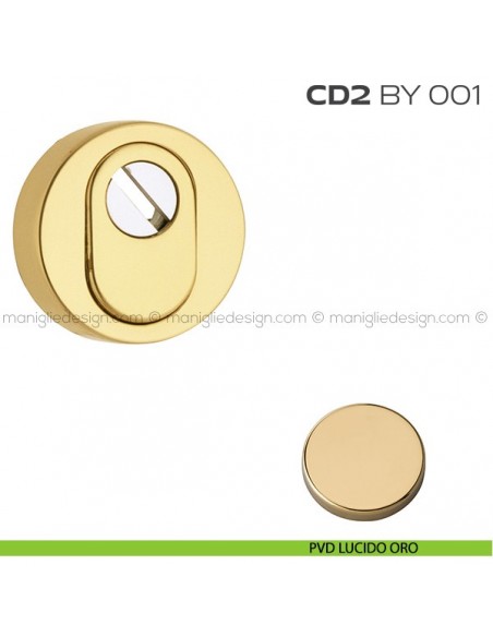 Bocchetta tonda con blocco defender diametro 53 mm CD2BY001 Reguitti PVD lucido oro