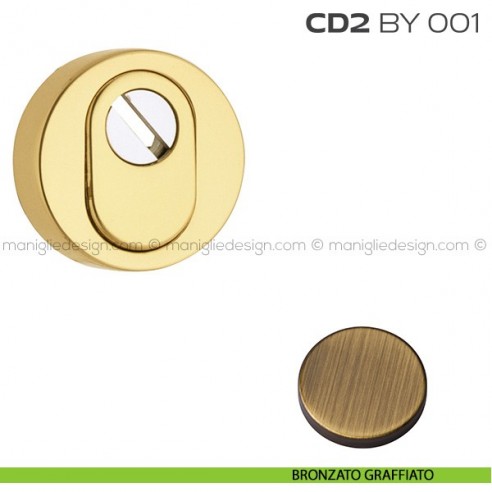 Bocchetta tonda con blocco defender diametro 53 mm CD2BY001 Reguitti bronzato graffiato
