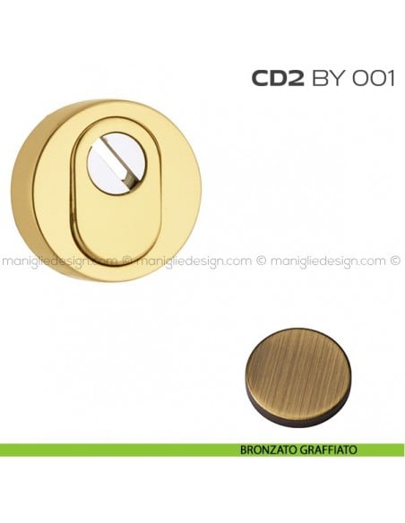 Bocchetta tonda con blocco defender diametro 53 mm CD2BY001 Reguitti bronzato graffiato