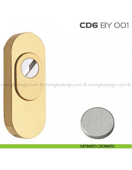 Bocchetta ovale con blocco defender 92x35 mm CD6BY001 Reguitti satinato cromato