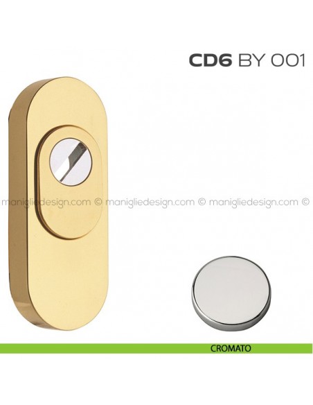 Bocchetta ovale con blocco defender 92x35 mm CD6BY001 Reguitti cromato