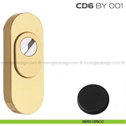 Bocchetta ovale con blocco defender 92x35 mm CD6BY001 Reguitti nero opaco RAL 9005