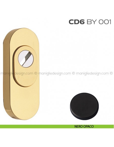 Bocchetta ovale con blocco defender 92x35 mm CD6BY001 Reguitti nero opaco RAL 9005