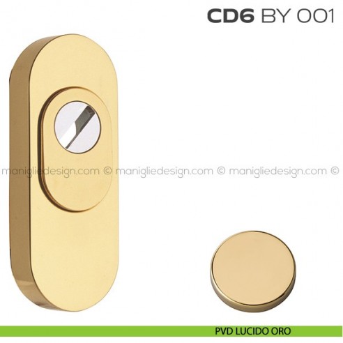Bocchetta ovale con blocco defender 92x35 mm CD6BY001 Reguitti PVD lucido oro
