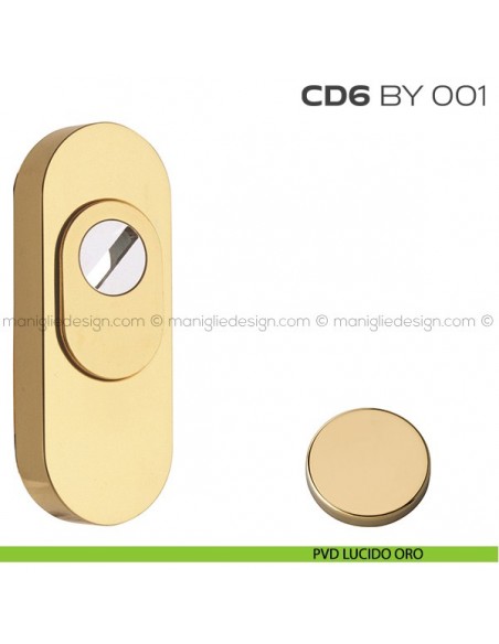 Bocchetta ovale con blocco defender 92x35 mm CD6BY001 Reguitti PVD lucido oro