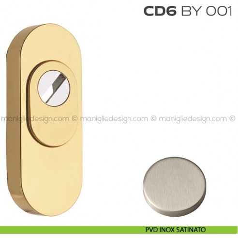 Bocchetta ovale con blocco defender 92x35 mm CD6BY001 Reguitti PVD inox satinato