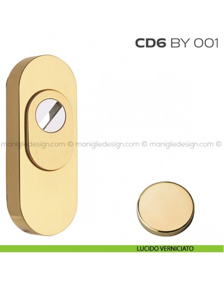 Bocchetta ovale con blocco defender 92x35 mm CD6BY001 Reguitti lucido verniciato